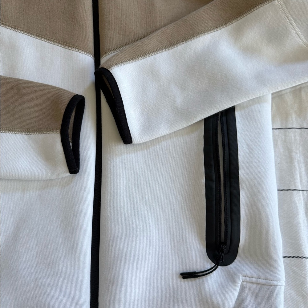 Nike Tech Beige and White Zip-Up Hoodie - Picture 2 of 4